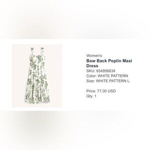 Bow Back Poplin Maxi Dress - Abercrombie & Fitch, Large